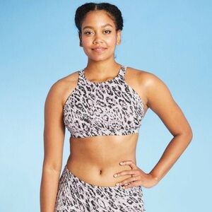 All in Motion women’s Animal Print Bikini Top S (4-6) nwt